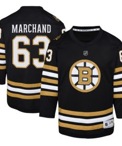 Brad Marchand Boston Bruins Youth 100th Anniversary Replica Player Jersey - Black