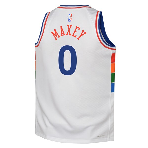Tyrese Maxey Philadelphia 76ers Nike Youth 2024/25 Swingman Player Jersey - City Edition - White - Image 3