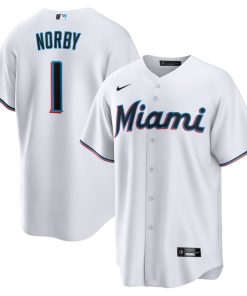 Connor Norby Miami Marlins Nike Home Replica Jersey - White