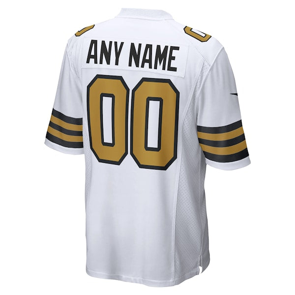Youth New Orleans Saints Nike Alternate Custom Game Jersey - White - Image 3