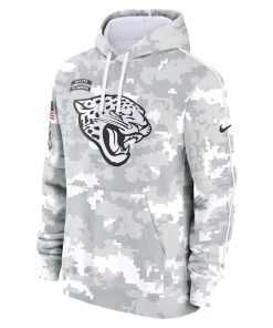 Alternative view of Jacksonville Jaguars Nike 2024 Salute to Service Club Fleece Pullover Hoodie - Arctic Camo