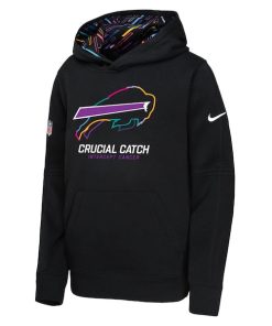 Alternative view of Buffalo Bills Nike Youth 2024 NFL Crucial Catch Pullover Hoodie - Black