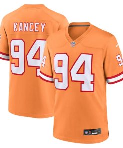 Alternative view of Calijah Kancey Tampa Bay Buccaneers Nike Alternate Team Game Jersey - Orange/White