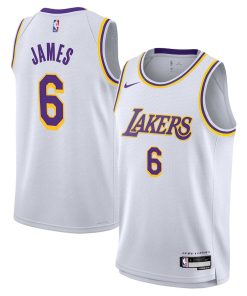 LeBron James Los Angeles Lakers Nike Youth Performance Swingman Jersey - Association Edition - White