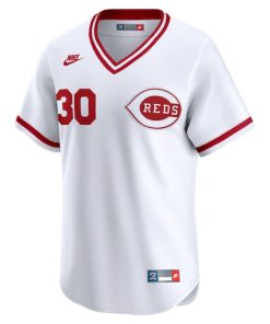 Alternative view of Ken Griffey Cincinnati Reds Nike Throwback Cooperstown Limited Jersey - White