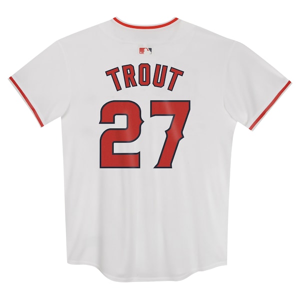 Mike Trout Los Angeles Angels Nike Preschool Home Game Jersey - White - Image 3