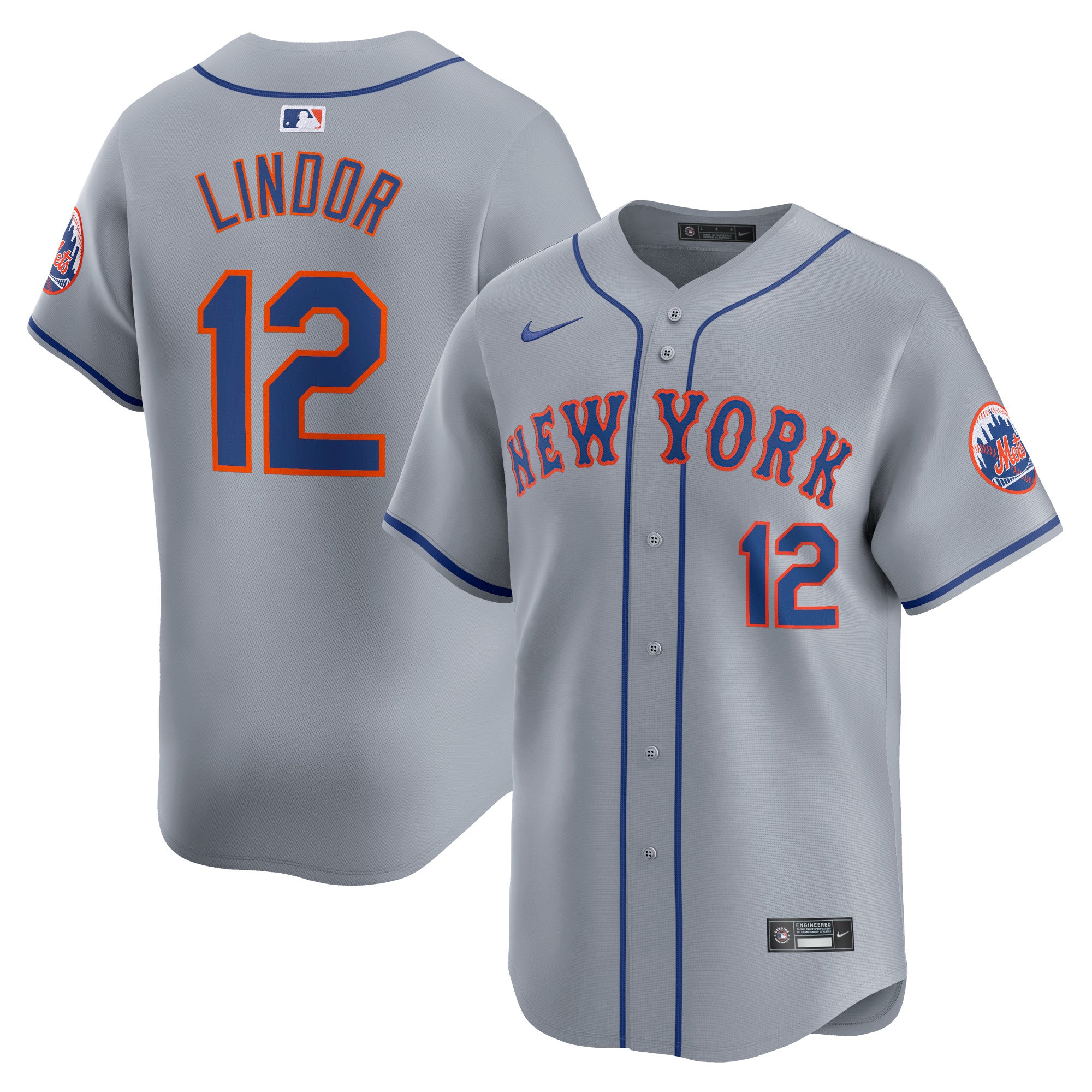 Francisco Lindor New York Mets Nike Home Limited Player Jersey - White/Gray - Image 5