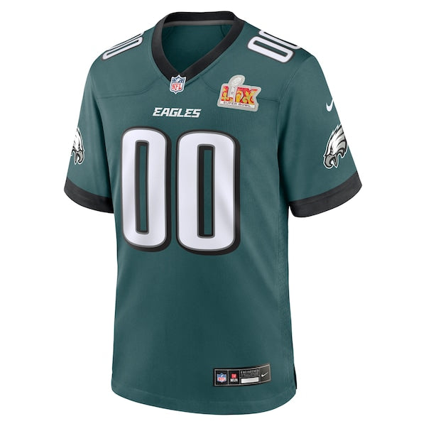 Philadelphia Eagles Nike Super Bowl LIX Custom Game Jersey - Midnight Green - Image 2