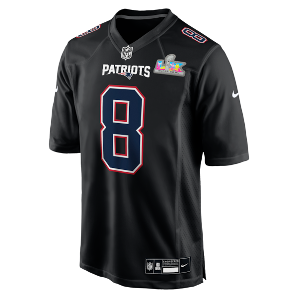 Men's New England Patriots Stefon Diggs Nike Black Super Bowl LX Patch Carbon Fashion Game Jersey - Image 2