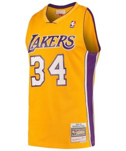 Alternative view of Shaquille O'Neal Los Angeles Lakers  Hardwood Classics Swingman Jersey - Gold