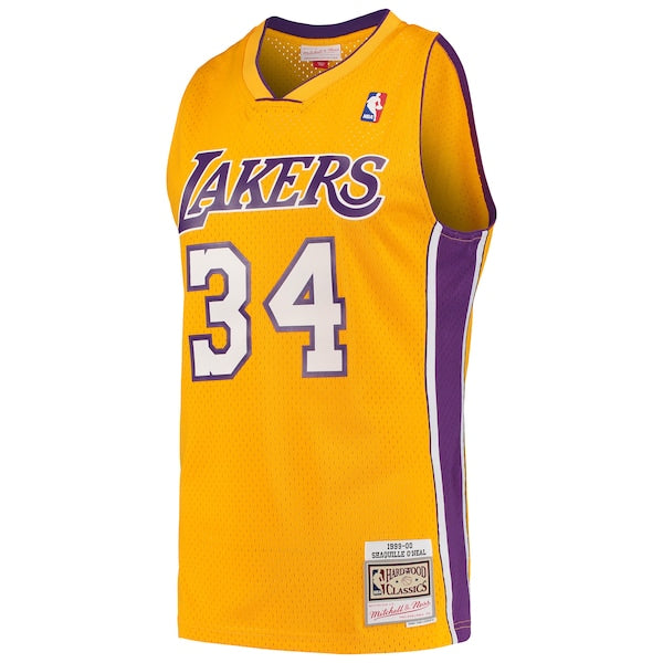 Shaquille O'Neal Los Angeles Lakers Hardwood Classics Swingman Jersey - Gold - Image 2
