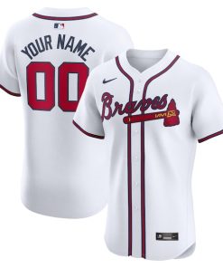 Atlanta Braves Nike Home Elite Custom Jersey - White