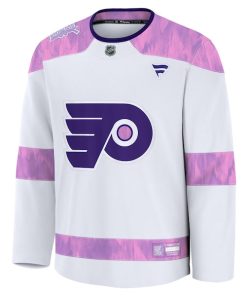 Alternative view of Philadelphia Flyers  2024 Hockey Fights Cancer Practice Jersey - White