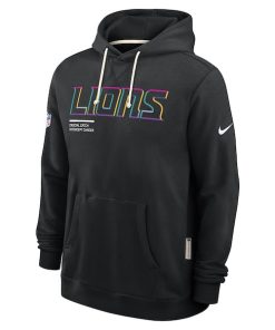 Alternative view of Detroit Lions Nike 2025 NFL Crucial Catch Sideline Standard Issue Dri-FIT Hoodie - Black