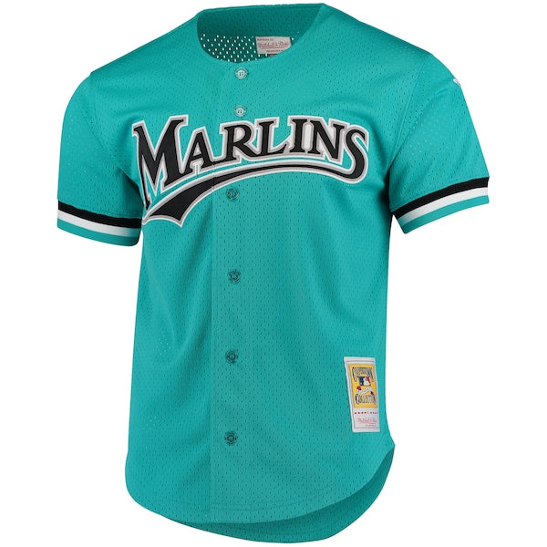 Andre Dawson Florida Marlins Cooperstown Collection Mesh Batting Practice Button-Up Jersey - Teal - Image 3