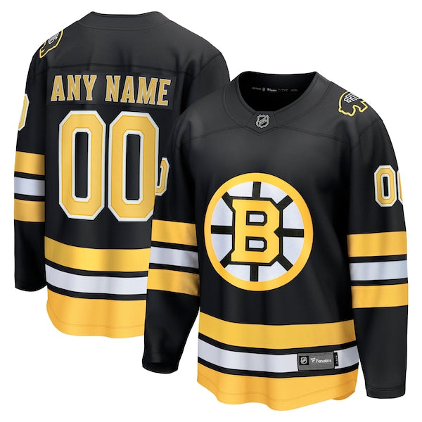 Boston Bruins Home Breakaway Custom Jersey - Black