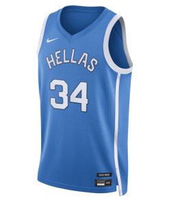 Alternative view of Giannis Antetokounmpo Greece Basketball Nike 2024 Summer Olympics Player Limited Basketball Jersey - Blue