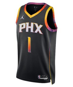 Alternative view of Devin Booker Phoenix Suns Jordan Brand Unisex Swingman Jersey - Statement Edition - Black