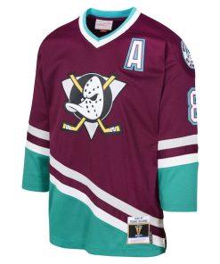 Alternative view of Teemu Selanne Anaheim Ducks Youth 1996 Blue Line Player Jersey - Maroon