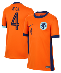 Virgil van Dijk Netherlands National Team Nike Youth 2024 Home Replica Jersey - Orange