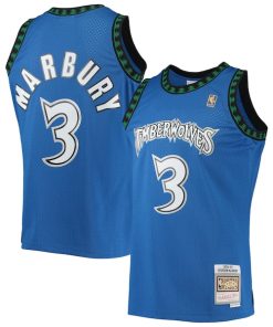 Stephon Marbury Minnesota Timberwolves 1996/97 Hardwood Classics Swingman Jersey - Blue