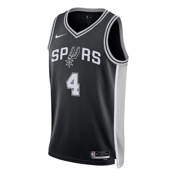 De'Aaron Fox San Antonio Spurs Nike Unisex Swingman Player Jersey - Icon Edition - Black - Image 2