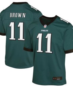 Alternative view of A.J. Brown Philadelphia Eagles Nike Youth Game Jersey - Midnight Green