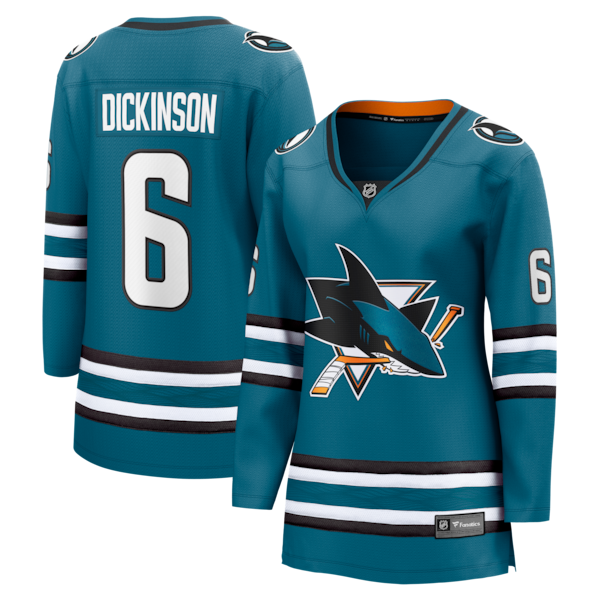 Sam Dickinson San Jose Sharks Women's Home Breakaway Jersey - Teal