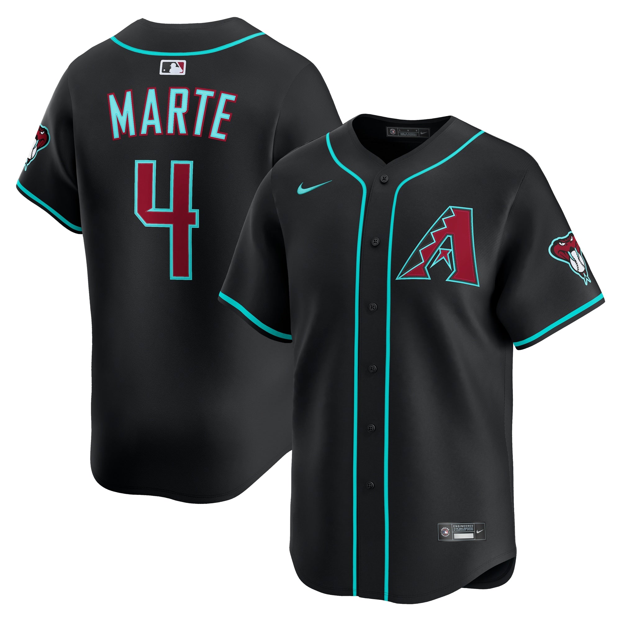 Ketel Marte Arizona Diamondbacks Nike Alternate 2 Limited Player Jersey - Red/Black - Image 6
