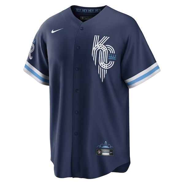 Whit Merrifield Kansas City Royals Nike 2022 City Connect Replica Player Jersey - Navy - Image 2
