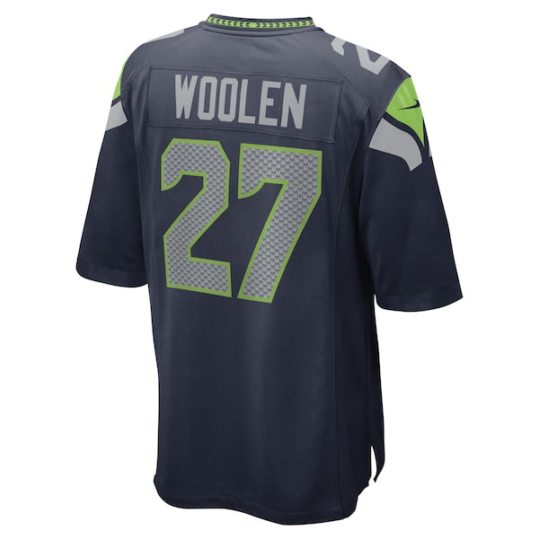 Tariq Woolen Seattle Seahawks Nike Game Player Jersey - College Navy/Neon Green - Image 4