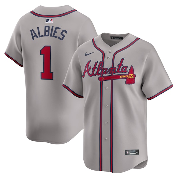 Ozzie Albies Atlanta Braves Nike Away Limited Player Jersey - Gray/White - Image 2
