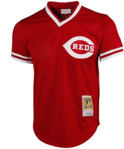 Alternative view of Johnny Bench Cincinnati Reds 1983 Authentic Copperstown Collection Mesh Batting Practice Jersey - Red