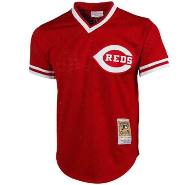 Johnny Bench Cincinnati Reds 1983 Authentic Copperstown Collection Mesh Batting Practice Jersey - Red - Image 2