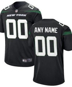 New York Jets Nike Alternate Custom Game Jersey - Stealth Black