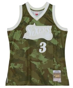 Alternative view of Allen Iverson Philadelphia 76ers Hardwood Classics 1997/98 Ghost Green Swingman Jersey - Camo
