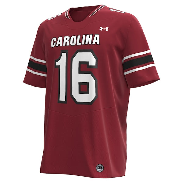 Men's Under Armour LaNorris Sellers South Carolina Gamecocks NIL Football Replica Player Jersey - Garnet/Black - Image 3