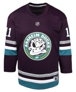 Alternative view of Trevor Zegras Anaheim Ducks Youth 30th Anniversary Replica Player Jersey?¨C Purple
