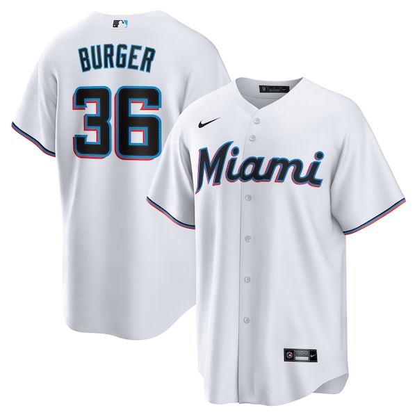 Jake Burger Miami Marlins Nike Home Replica Team Jersey - White