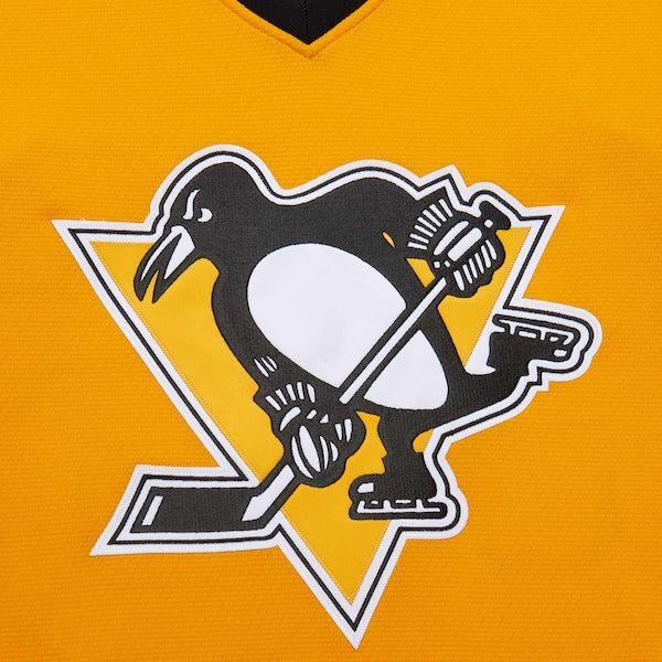 Mario Lemieux Pittsburgh Penguins 1984-85 Power Play Jersey - Gold/Black - Image 6