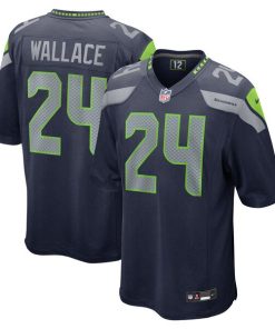 Alternative view of K'Von Wallace Seattle Seahawks Nike  Game Jersey -  College Navy