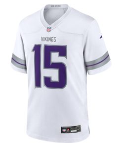 Alternative view of Dallas Turner Minnesota Vikings Nike Alternate Game Player Jersey - White