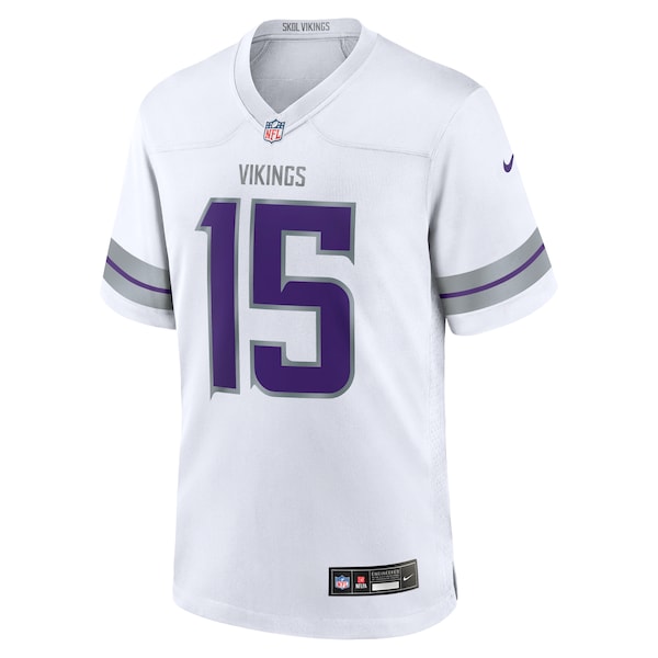 Dallas Turner Minnesota Vikings Nike Alternate Game Player Jersey - White - Image 2