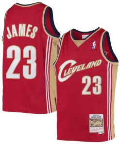 LeBron James Cleveland Cavaliers  Youth 2003-04 Hardwood Classics Swingman Jersey - Wine/Navy