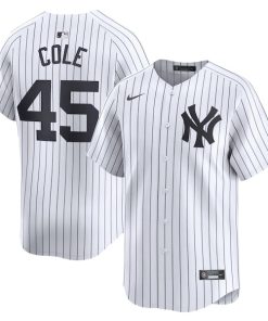 Alternative view of Gerrit Cole New York Yankees Nike Home Limited Player Jersey - White/Gray