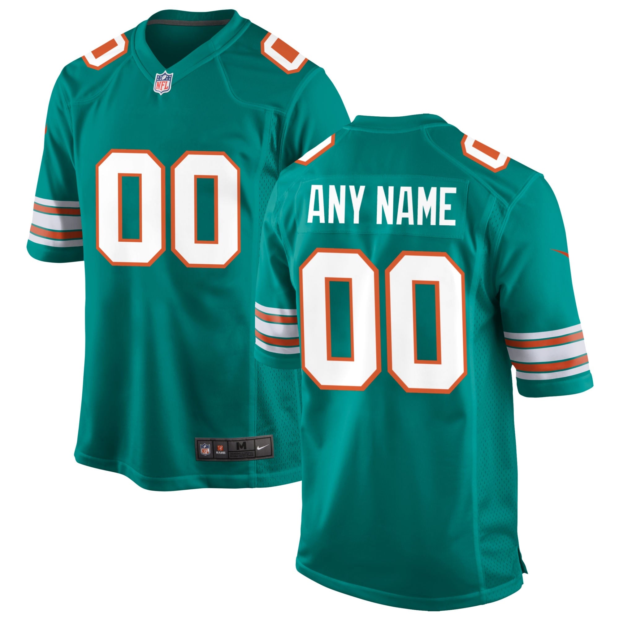 Miami Dolphins Nike Alternate Custom Game Jersey - White/Aqua - Image 6