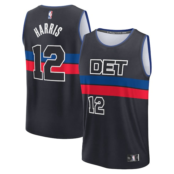Tobias Harris Detroit Pistons Fast Break Player Jersey - Statement Edition - Black