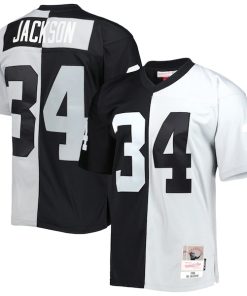 Bo Jackson Las Vegas Raiders 1988 Split Legacy Replica Jersey - Black/Silver