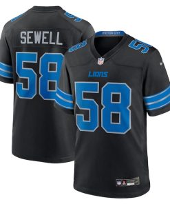 Penei Sewell Detroit Lions Nike 2nd Alternate Game Jersey - Black