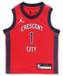 Alternative view of Zion Williamson New Orleans Pelicans Jordan Brand Preschool 2022/23 Replica Jersey - Statement Edition - Red